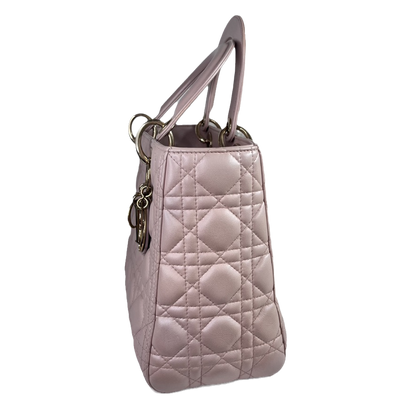 Lady Dior Medium Bag Pink Cannage Leather Rovelle Bags