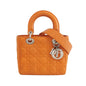 Lady Dior My Abcdior 2016 Small Orange Lambskin Cannage Leather Handbag Rovelle Bags