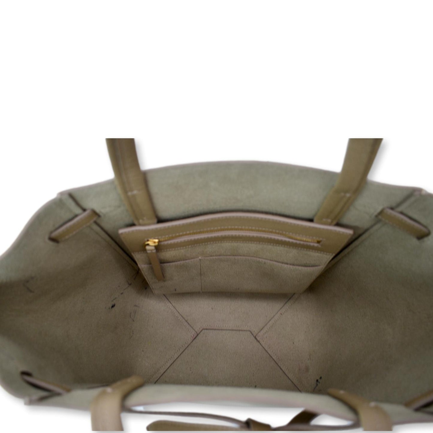 CELINE Cabas Phantom Grained Calfskin Leather Tote Bag Taupe