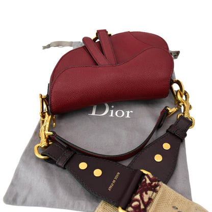 CHRISTIAN DIOR Saddle Oblique Jacquard Shoulder Bag Red Rovelle Bags