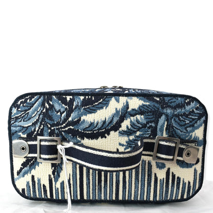 CHRISTIAN DIOR DiorTravel Oblique Embroidery Vanity Case Blue Rovelle Bags