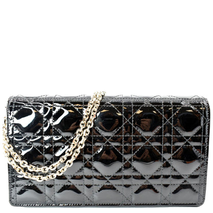 CHRISTIAN DIOR The Lady Dior Leather Chain Pouch Bag Black Rovelle Bags