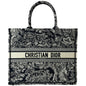 CHRISTIAN DIOR Book Medium Toile De Jouy Reverse Embroidery Tote Bag Blue Rovelle Bags
