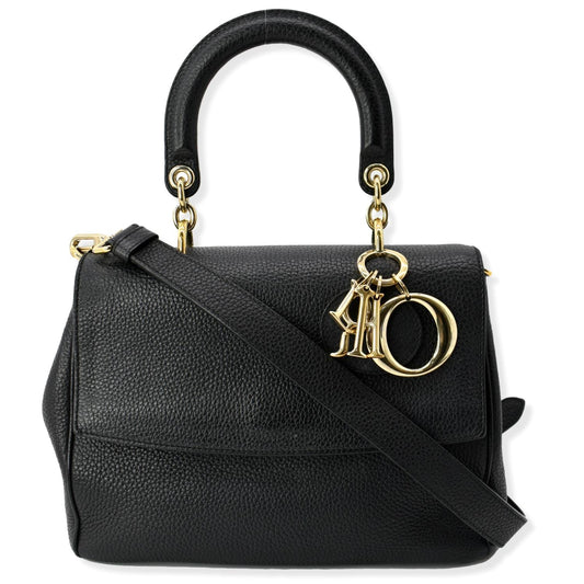CHRISTIAN DIOR Be Dior Small Leather Flap Shoulder Bag Black Rovelle Bags