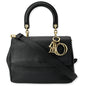 CHRISTIAN DIOR Be Dior Small Leather Flap Shoulder Bag Black Rovelle Bags