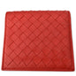 BOTTEGA VENETA Intrecciato Leather Bifold Mens Wallet Red