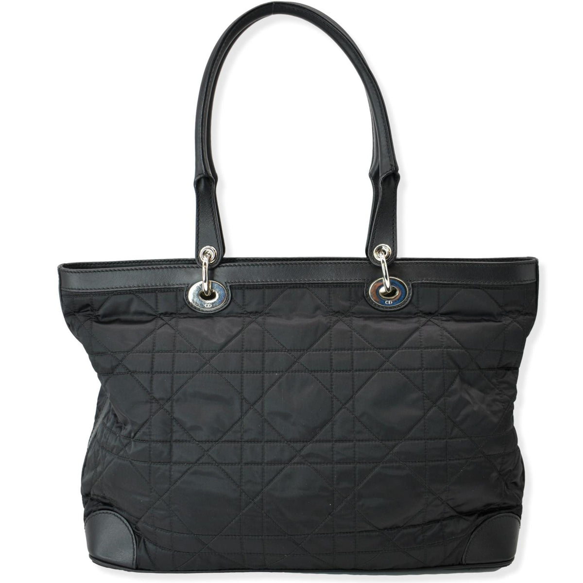 CHRISTIAN DIOR Quilted Satin Tote Bag Black Rovelle Bags