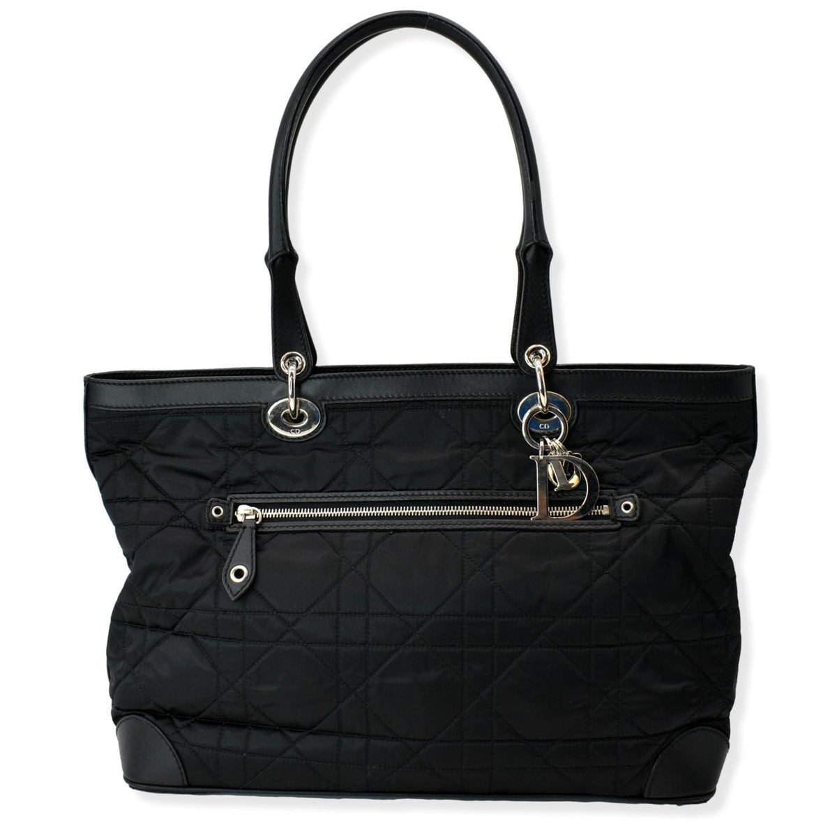 CHRISTIAN DIOR Quilted Satin Tote Bag Black Rovelle Bags
