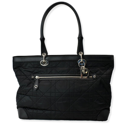 CHRISTIAN DIOR Quilted Satin Tote Bag Black Rovelle Bags