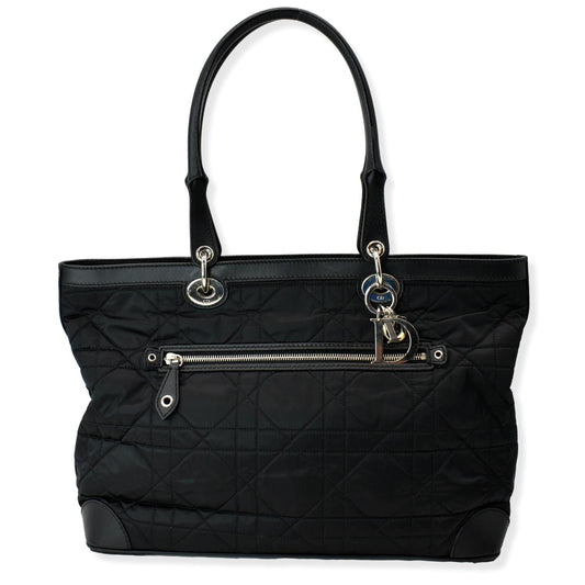 CHRISTIAN DIOR Quilted Satin Tote Bag Black Rovelle Bags
