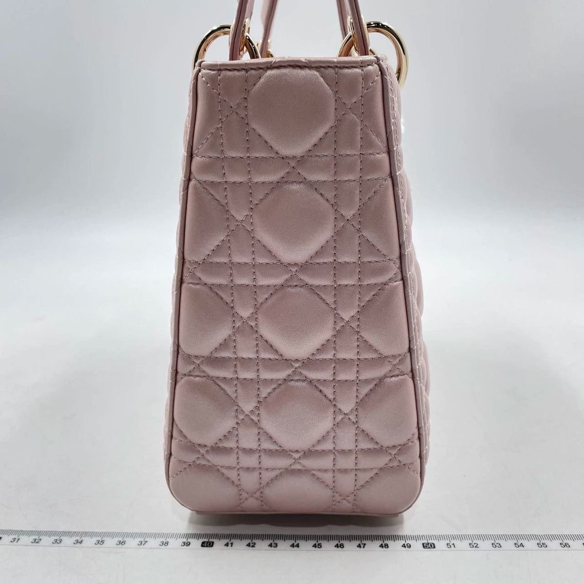 Lady Dior Medium Handbag Pearlescent Pink Cannage Leather Gold Hardware, 2016 Rovelle Bags