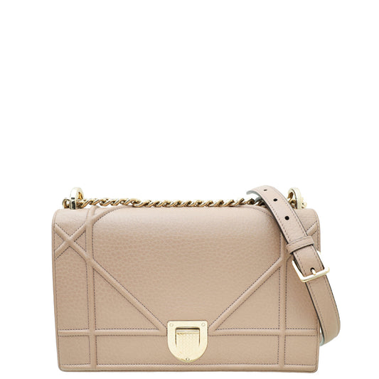 Christian Dior Beige Pink Diorama Medium Flap Bag Rovelle Bags