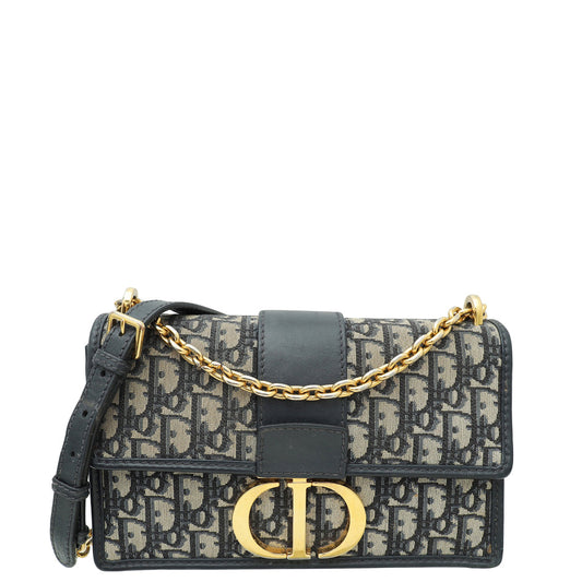 Christian Dior Navy Blue Oblique 30 Montaigne Shoulder Bag Rovelle Bags