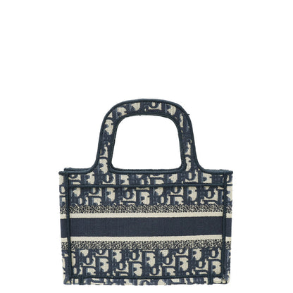 Christian Dior Navy Blue Oblique Book Tote Mini Bag Rovelle Bags