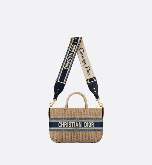 CHRISTIAN DIOR OBLIQUE WICKER BASKET TOTE BAG Rovelle Bags