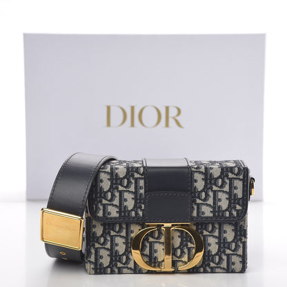 CHRISTIAN DIOR BLUE OBLIQUE 30 MONTAIGNE BOX BAG Rovelle Bags