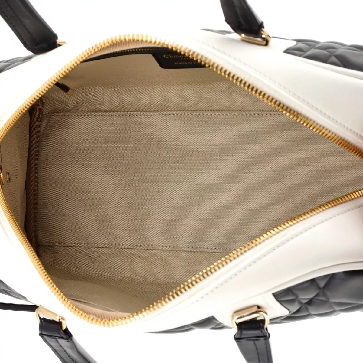 DIOR CANNAGE QUILTED LEATHER VIBE BOWLING BAG Rovelle Bags