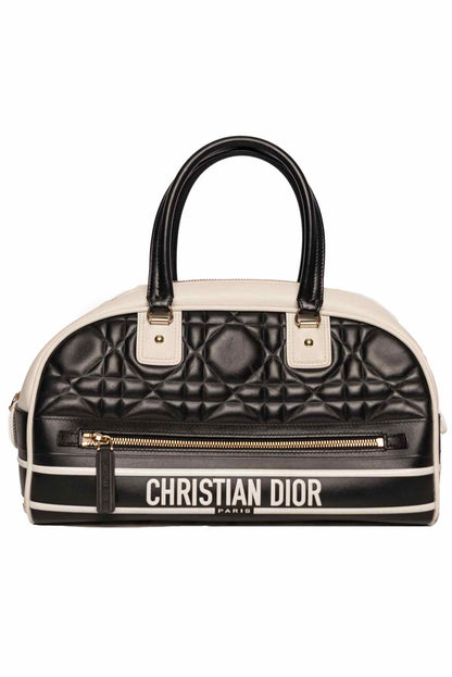 DIOR CANNAGE QUILTED LEATHER VIBE BOWLING BAG Rovelle Bags