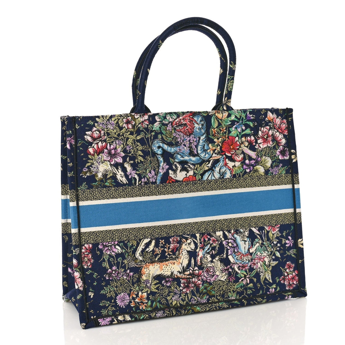 DIOR CANVAS EMBROIDERED LARGE D-CONSTELLATION BOOK TOTE Rovelle Bags