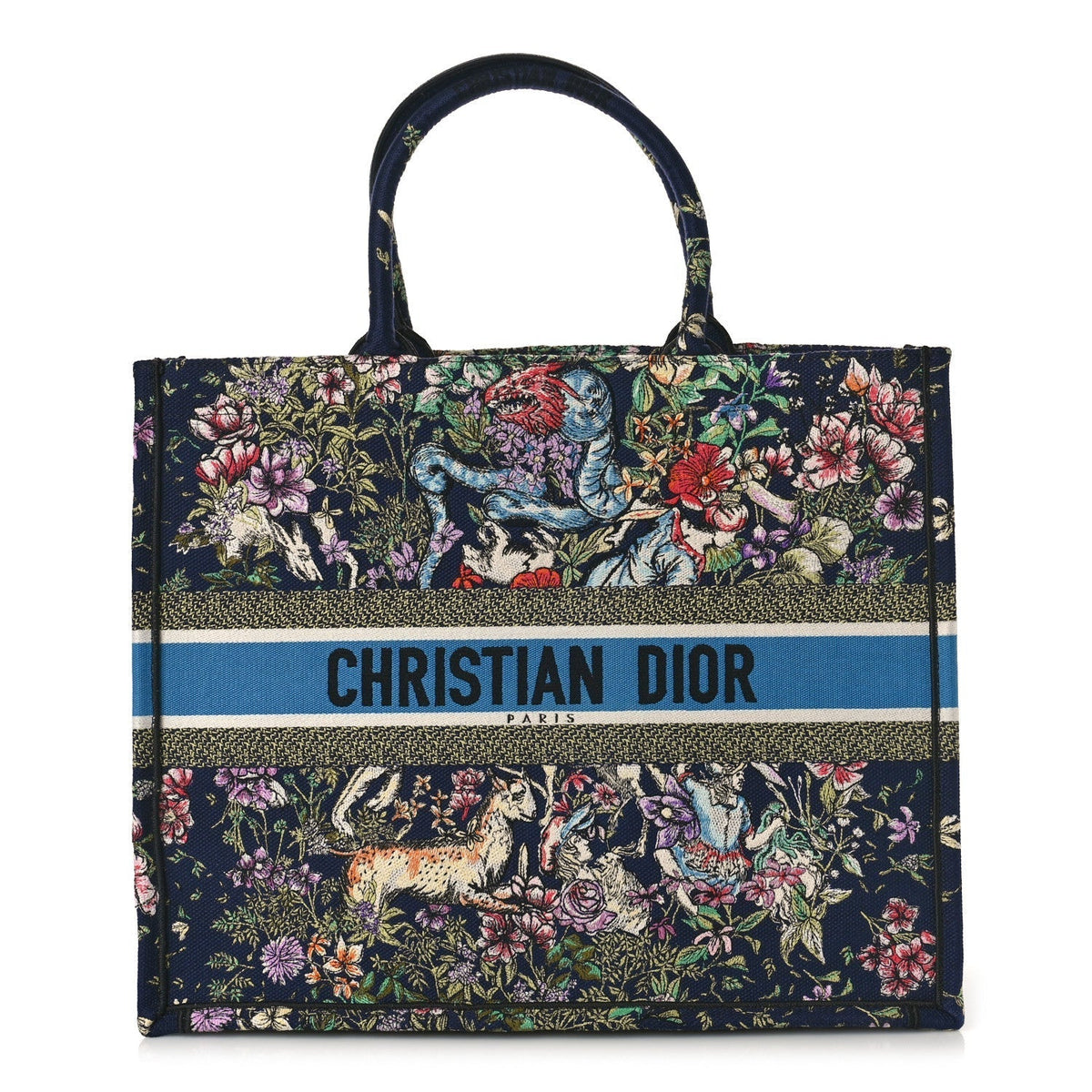 DIOR CANVAS EMBROIDERED LARGE D-CONSTELLATION BOOK TOTE Rovelle Bags