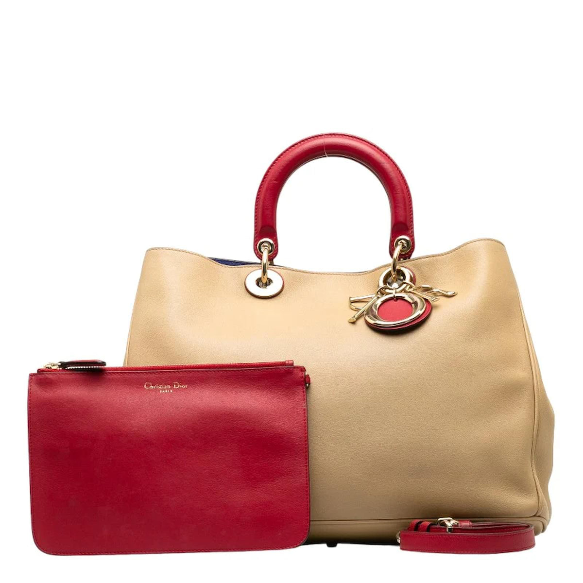 DIOR DIORISSIMO TRI-COLOR CALFSKIN LEATHER LARGE TOTE BAG Rovelle Bags