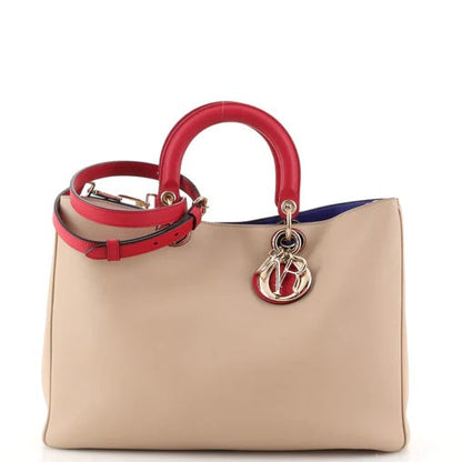 DIOR DIORISSIMO TRI-COLOR CALFSKIN LEATHER LARGE TOTE BAG Rovelle Bags