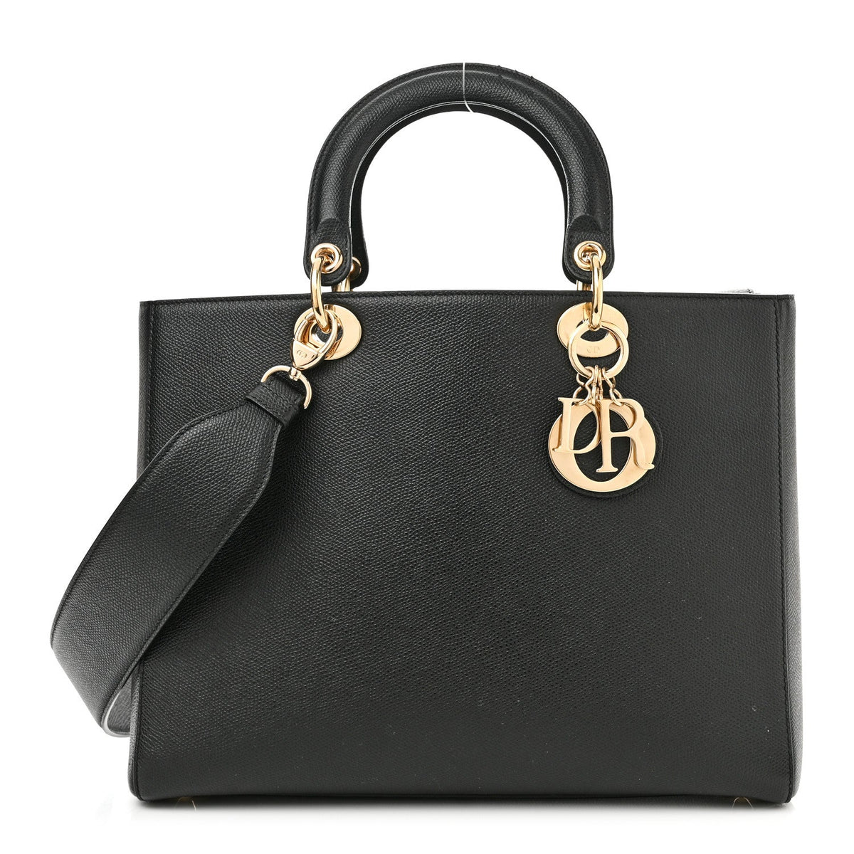 CHRISTIAN DIOR GRAINED CALFSKIN LARGE LADY DIOR BAG Rovelle Bags