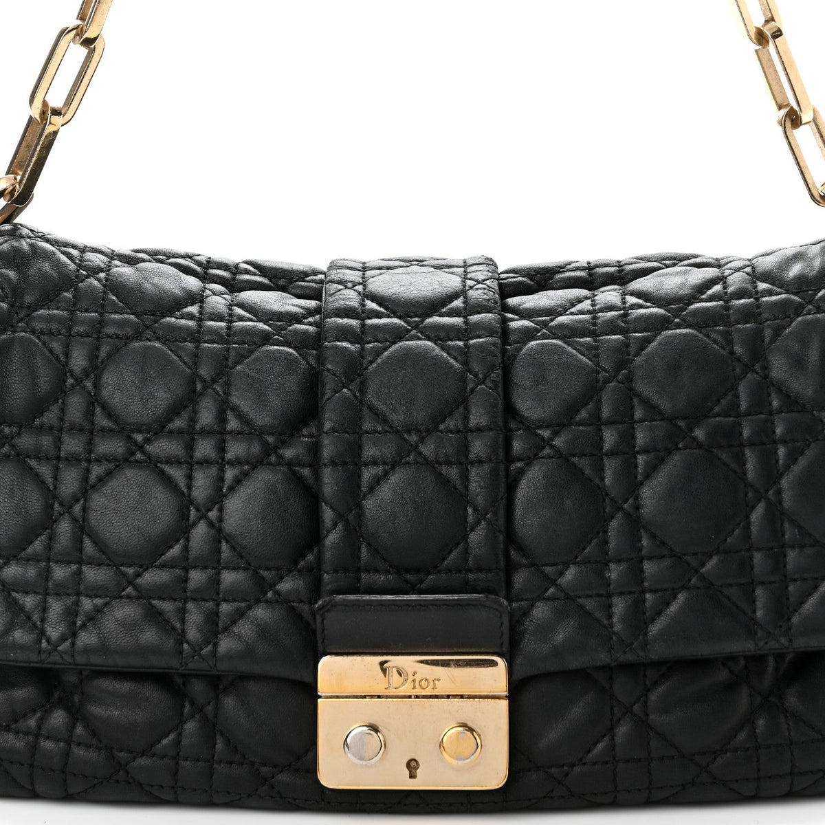 DIOR LAMBSKIN CANNAGE NEW LOCK SHOULDER BAG Rovelle Bags