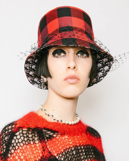 CHRISTIAN DIOR PLAID VEIL BUCKET HAT Rovelle Bags