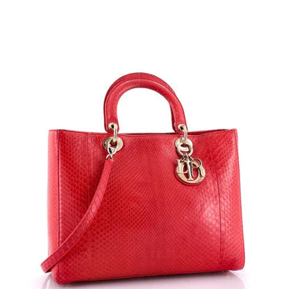 DIOR PYTHON LEATHER LARGE LADY DIOR BAG Rovelle Bags