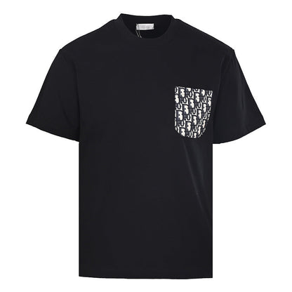 DIOR Yarn-Dyed All-Over Print Short-Sleeve Pocket T-Shirt
