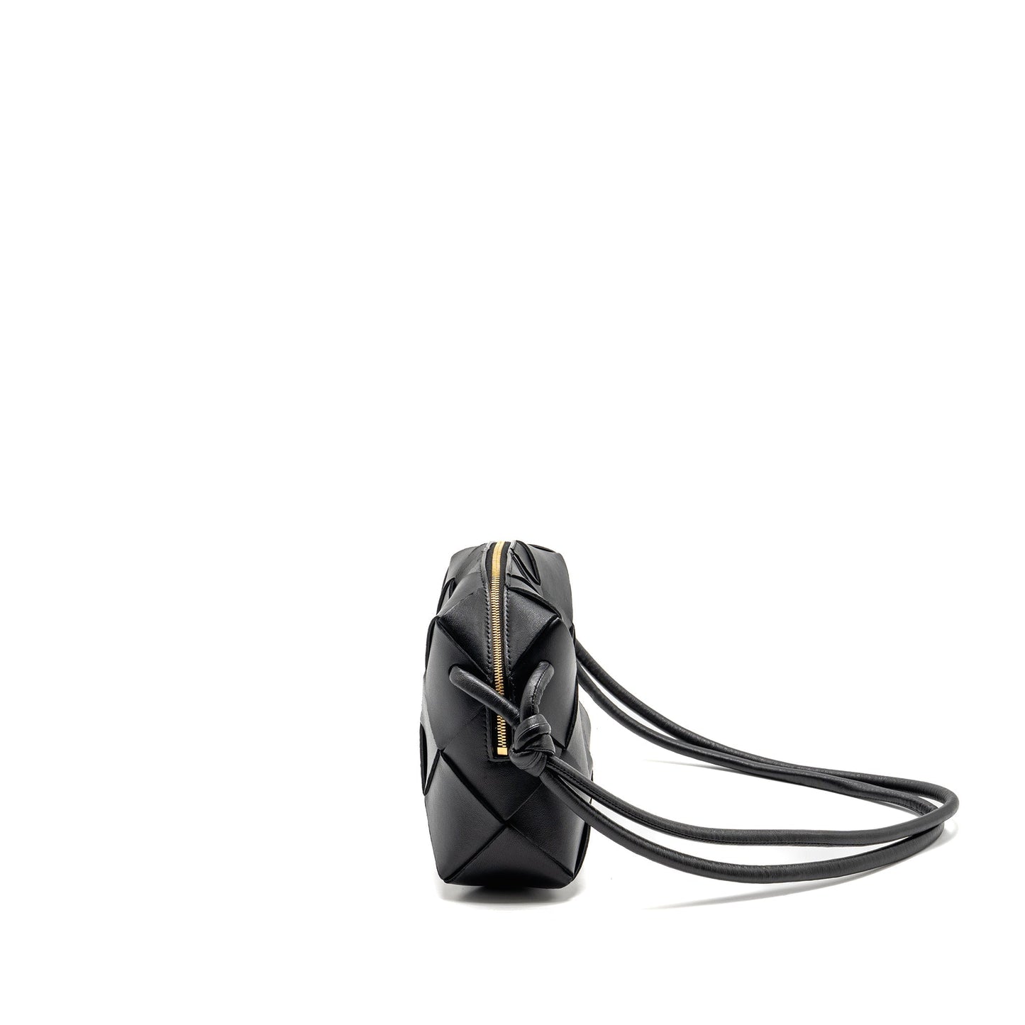 Bottega Veneta Cassette Camera Purse Smooth Intreccio Leather Black