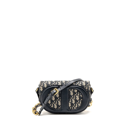 Dior Signature Crossbody Purse Oblique Canvas Navy Rovelle Bags
