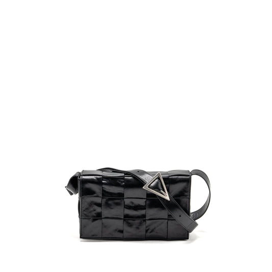Bottega Veneta Cassette Messenger Purse Calfskin Black