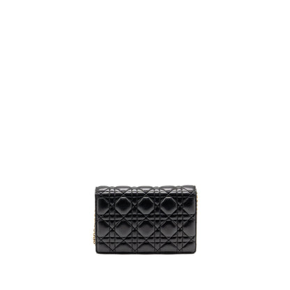 Dior Dioraddict Wallet on Chain Cannage Leather Black Rovelle Bags