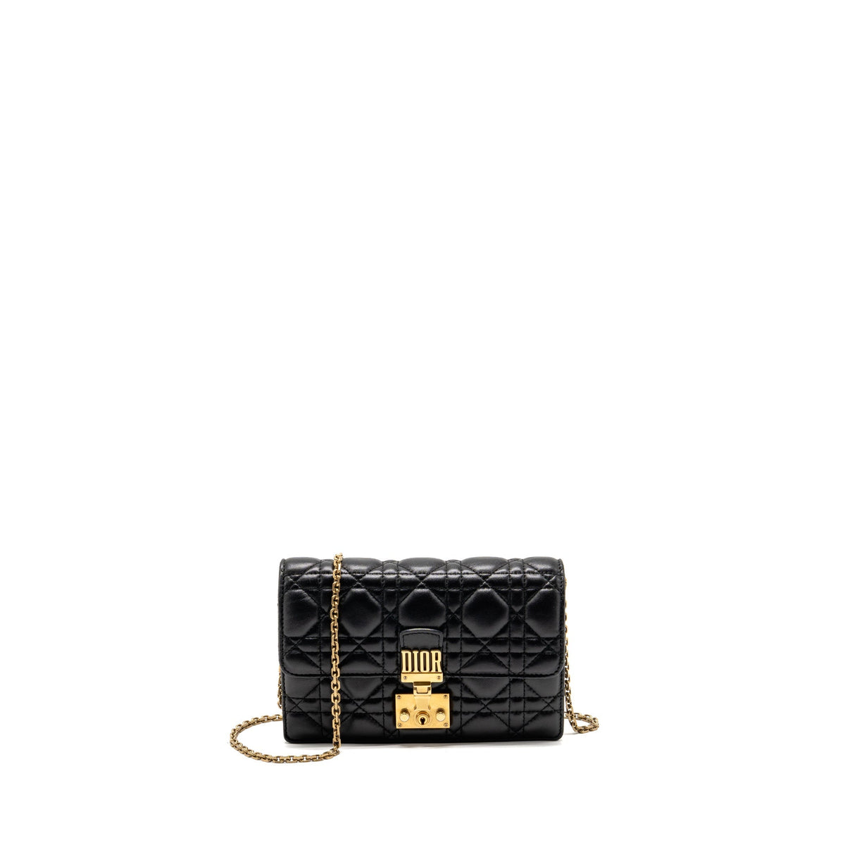 Dior Dioraddict Wallet on Chain Cannage Leather Black Rovelle Bags