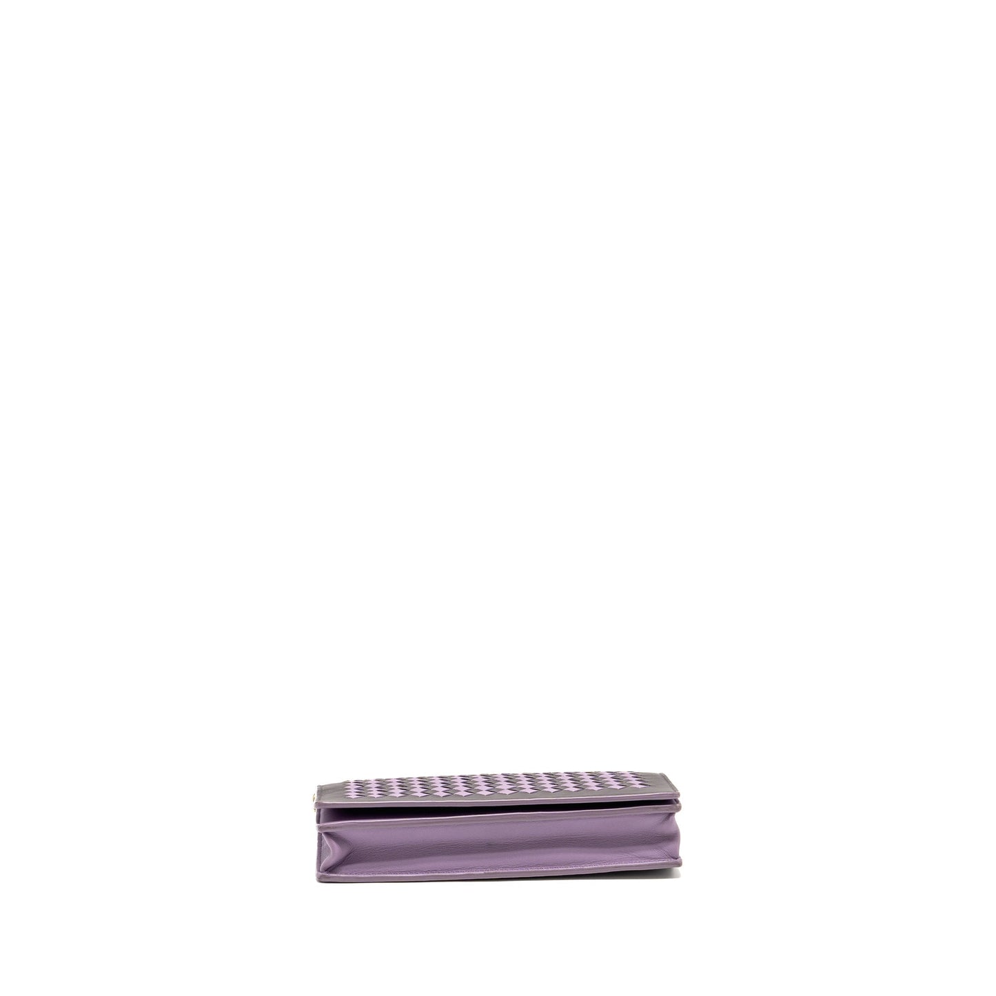 Bottega Veneta Intrecciato Wallet On Chain Leather Purple/Grey
