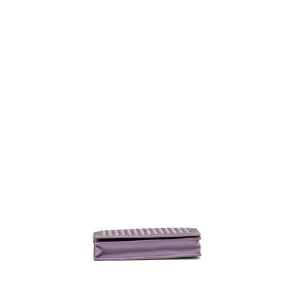 Bottega Veneta Intrecciato Wallet On Chain Leather Purple/Grey
