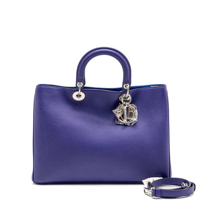 Dior Diorissimo Tote Purse Calfskin Purple/Blue Rovelle Bags