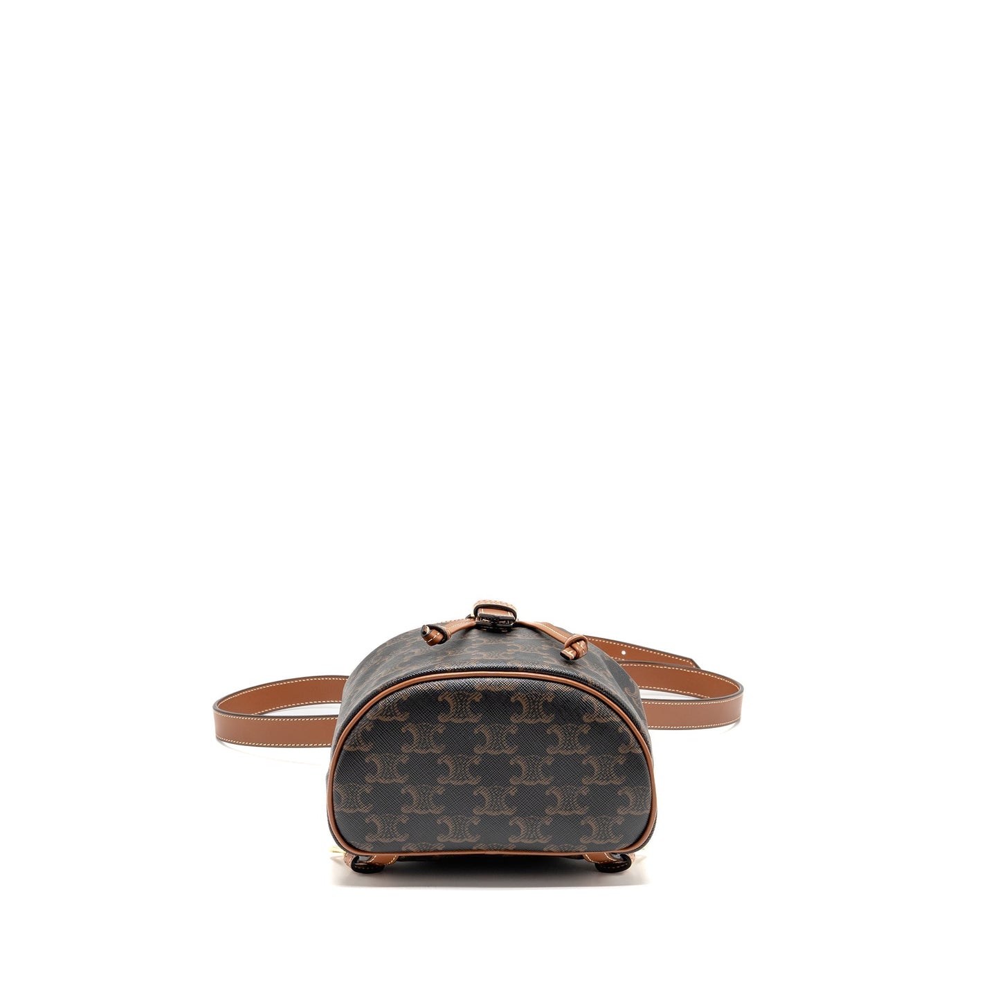 Celine Mini Backpack Folco Triomphe Canvas/Calfskin Tan