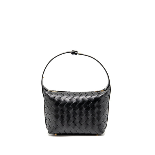 Bottega Veneta Mini Wallace Mini Purse Calfskin Black