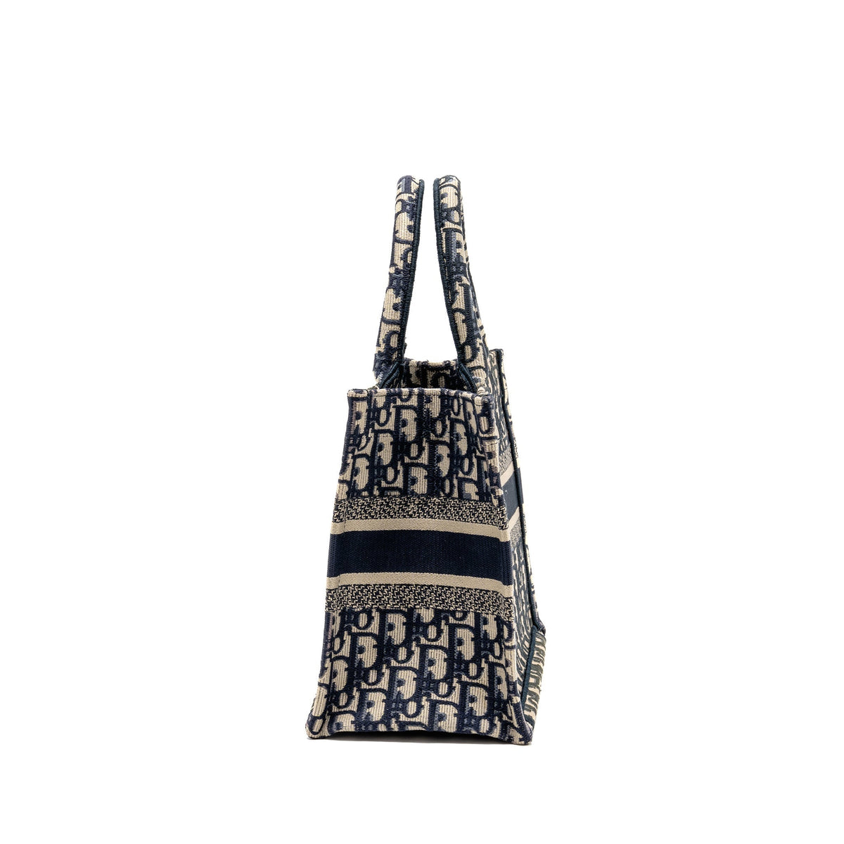 Dior Small Book Tote Blue/Ecru Dior Oblique Embroidry Rovelle Bags