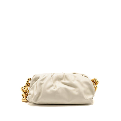Bottega Veneta Chain Pouch Purse calfskin white