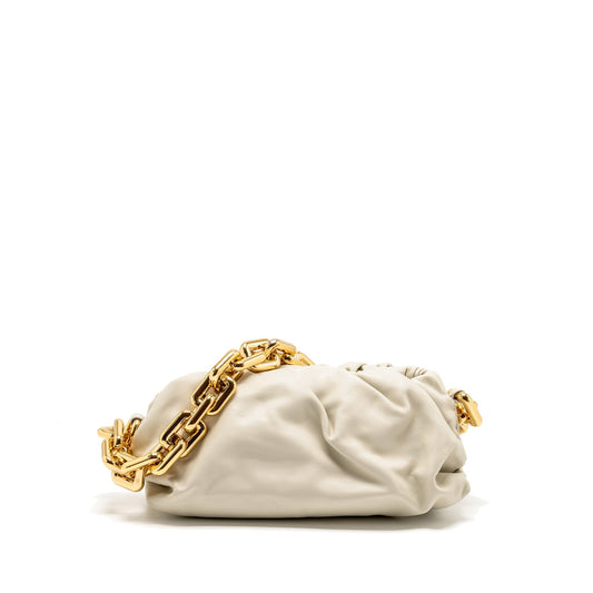 Bottega Veneta Chain Pouch Purse calfskin white