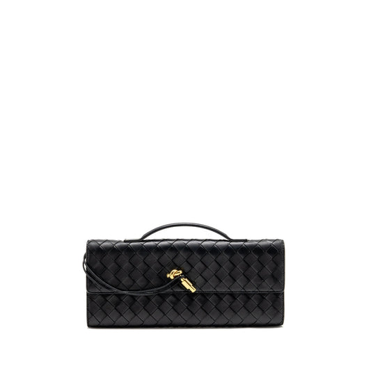 Bottega Veneta Andiamo Clutch Intrecciato Calfskin Black