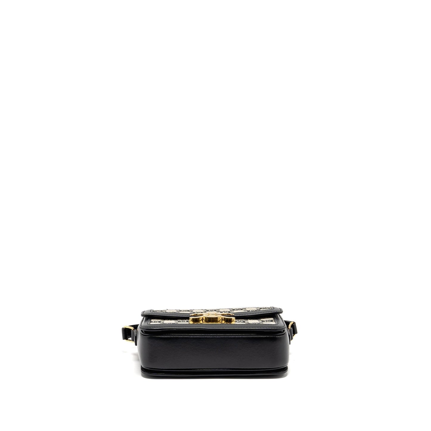 Celine Teen Triomphe Purse Triomphe Canvas/Calfskin Black/White