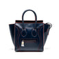 Celine Luggage Tote Purse Calfskin Blue/Red