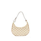 CELINE Purse Triomphe Canvas/Calfskin White/Brown