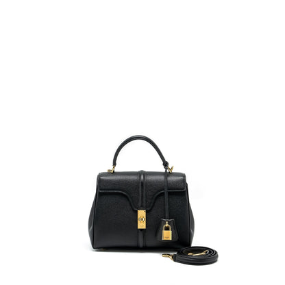 Celine Small 16 Purse Grained Calfskin Black