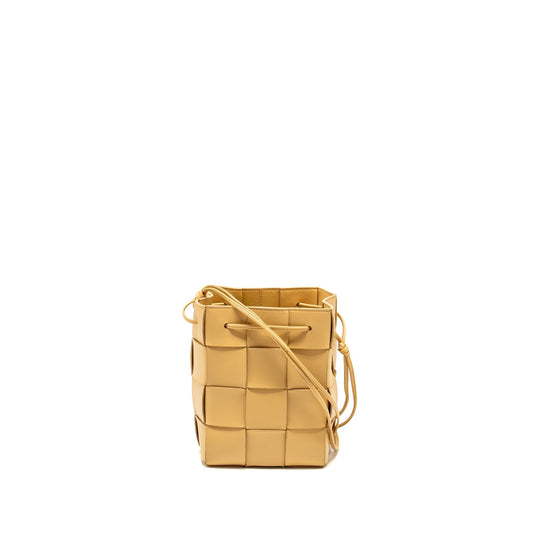 Bottega Veneta Small Cassette Cross-body Bucket Purse Lambskin Porridge